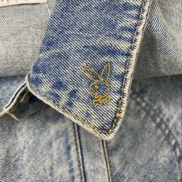 Playboy By PacSun Medium Wash Vintage Fit Jacket size Large - Picture 6 of 14